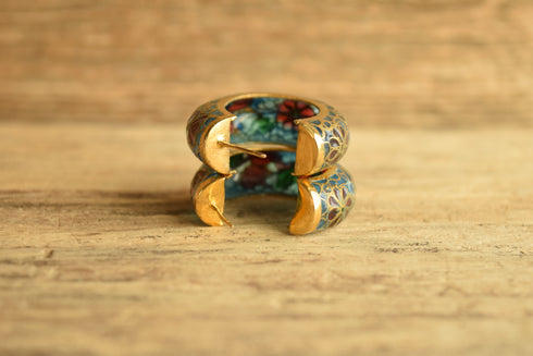 Plique-à-jour Hoop Earrings